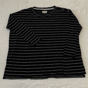 Lou & Grey Black and White Striped Long Sleeve